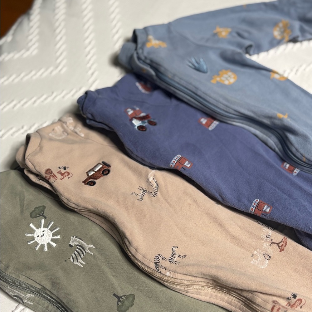 Kids Pajamas Set - Blue, Beige, Green